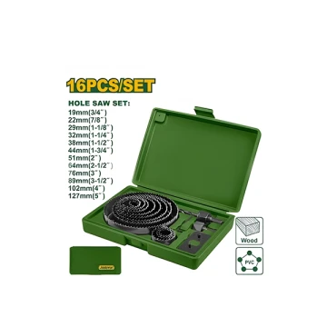 16 PCS CARBON STEEL HOLE SAW SET