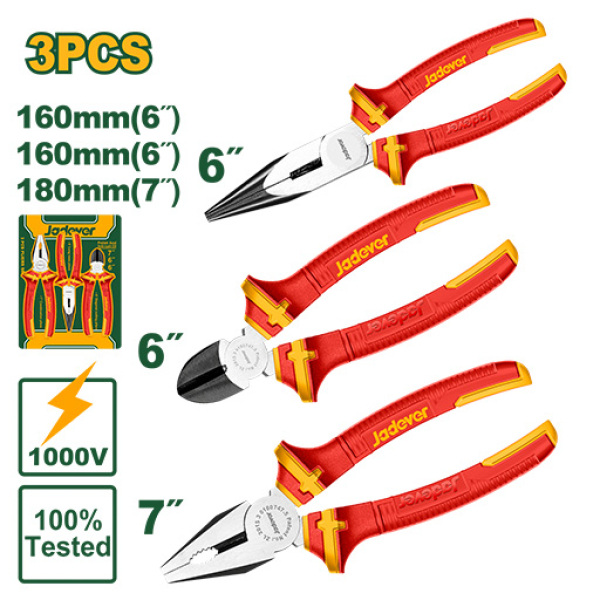 3 PCS INSULATED PLIERS SET 